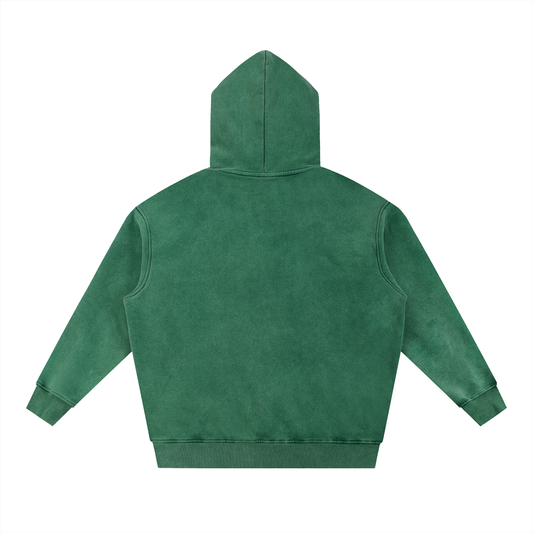 Bogey Beans Green Snow Washed Oversized Hoodie