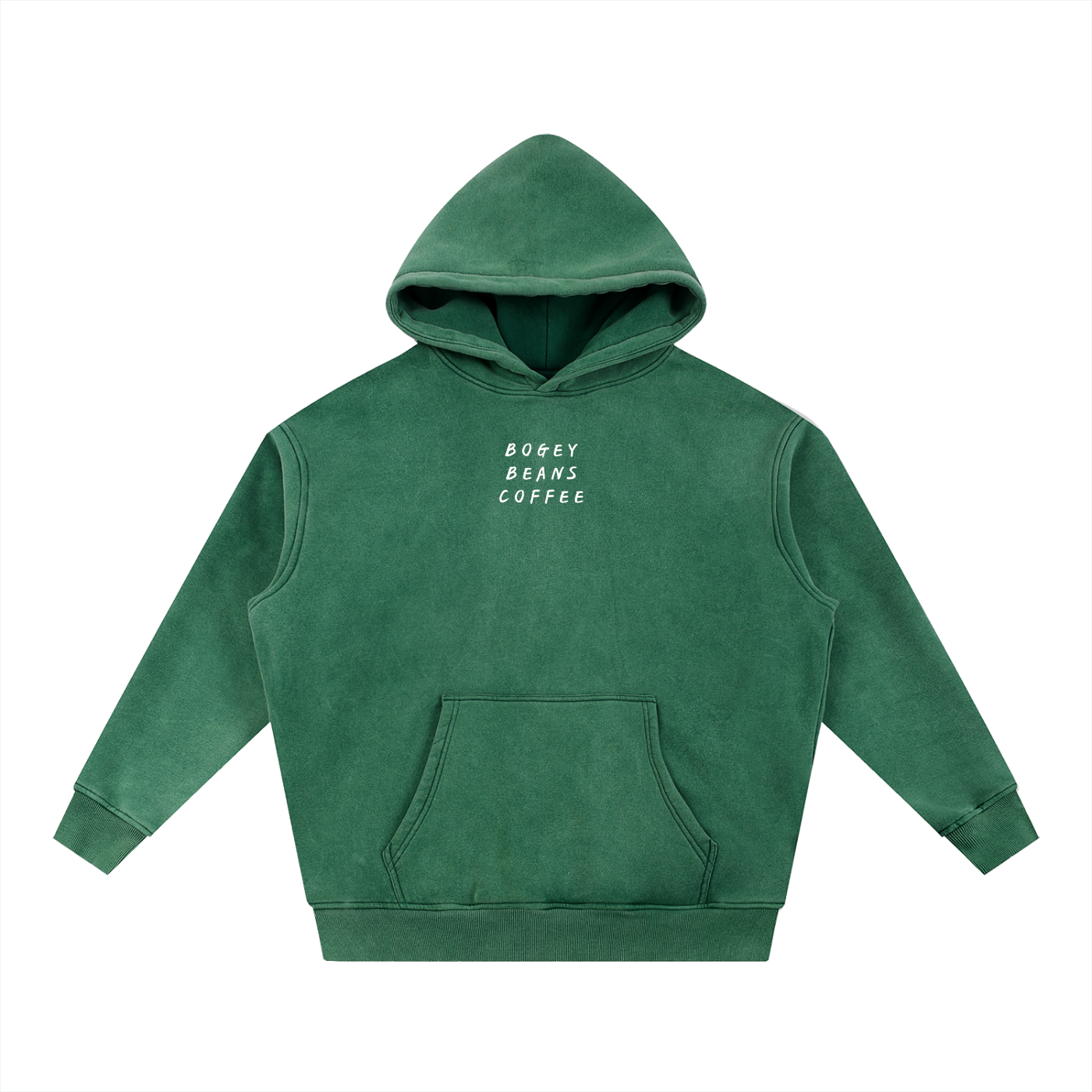 Bogey Beans Green Snow Washed Oversized Hoodie