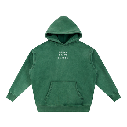 Bogey Beans Green Snow Washed Oversized Hoodie